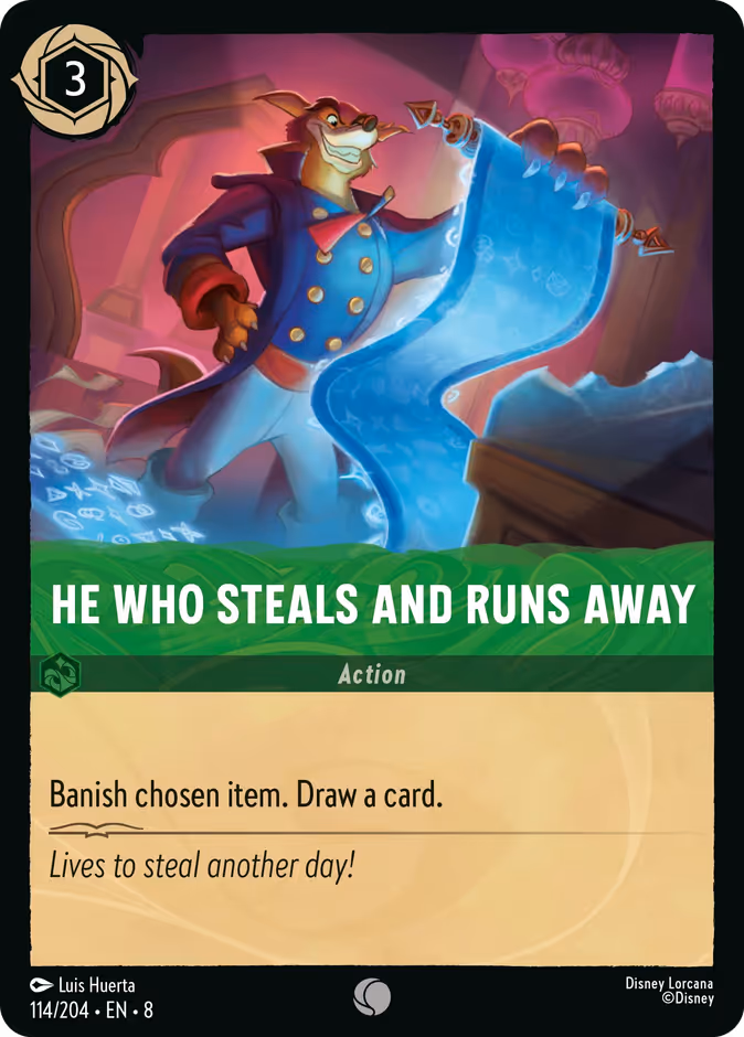 He Who Steals and Runs Away 8-114 Lorcana card