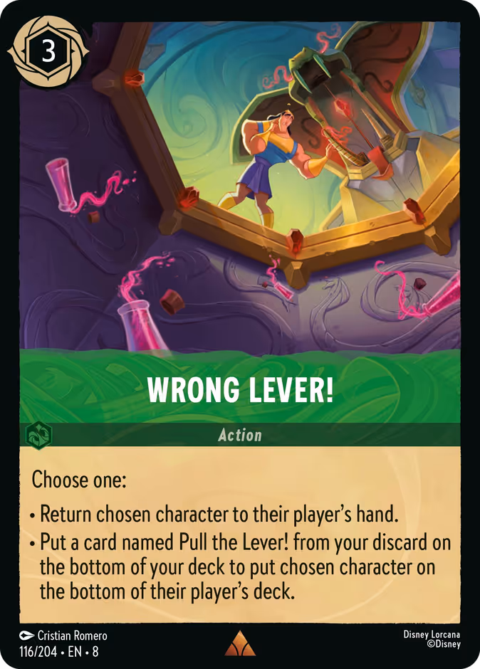 Wrong Lever! 8-116 Lorcana card