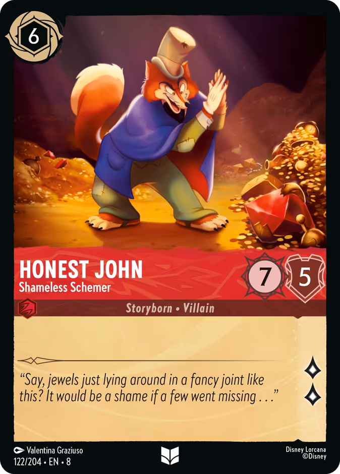 Honest John - Shameless Schemer 8-122 Lorcana card