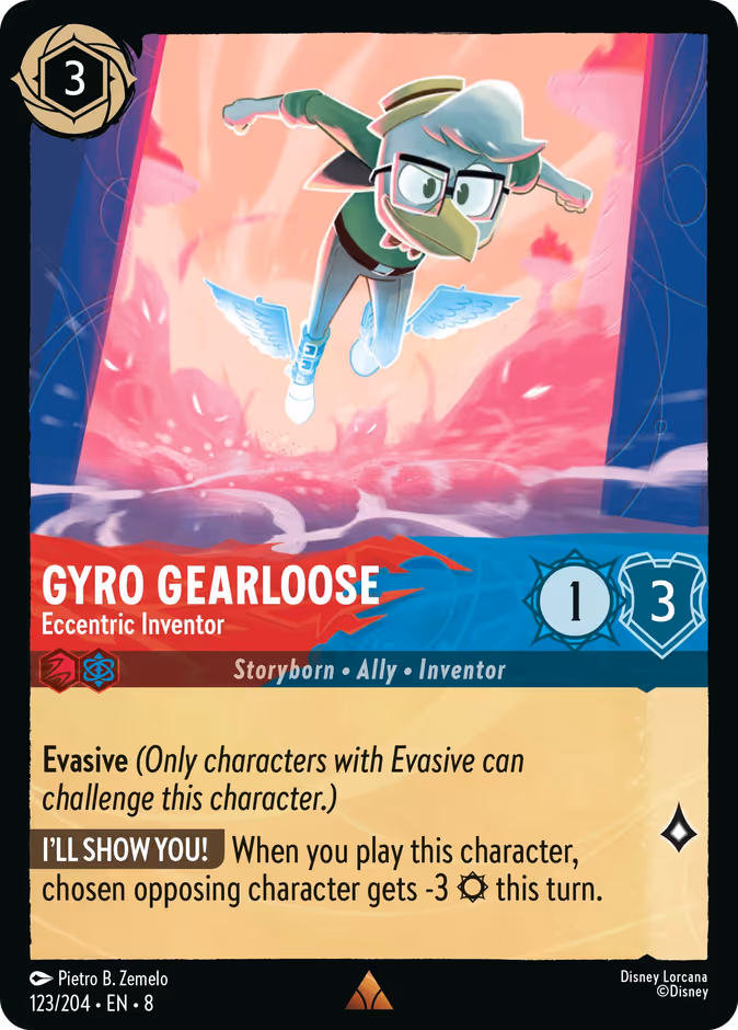 Gyro Gearloose - Eccentric Inventor 8-123 Lorcana card