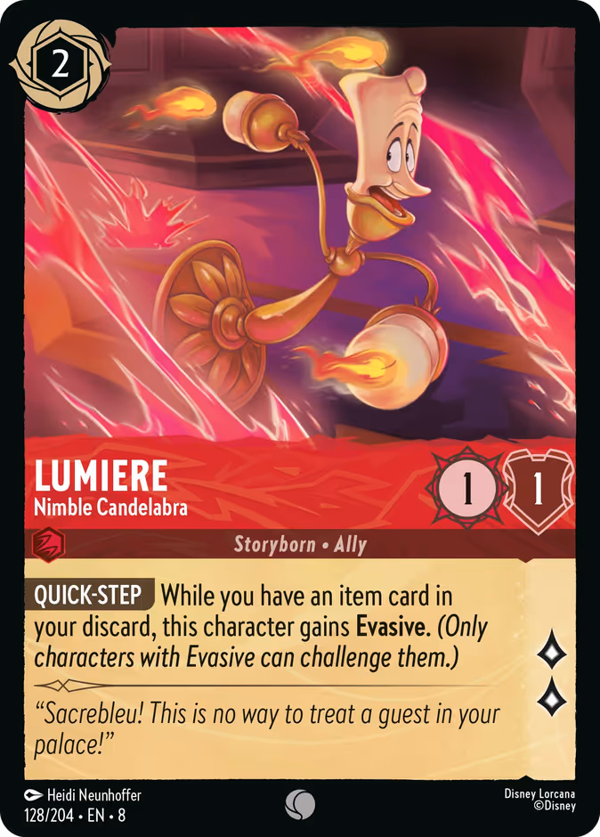 Lumiere - Nimble Candelabra 8-128 Lorcana card