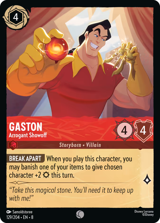 Gaston - Arrogant Showoff 8-129 Lorcana card