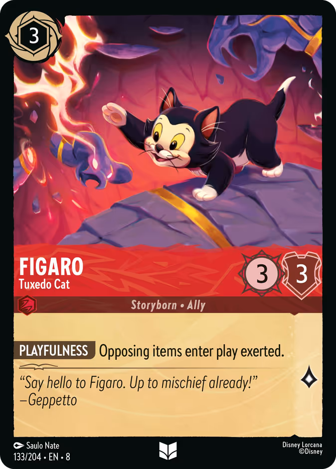 Figaro - Tuxedo Cat 8-133 Lorcana card