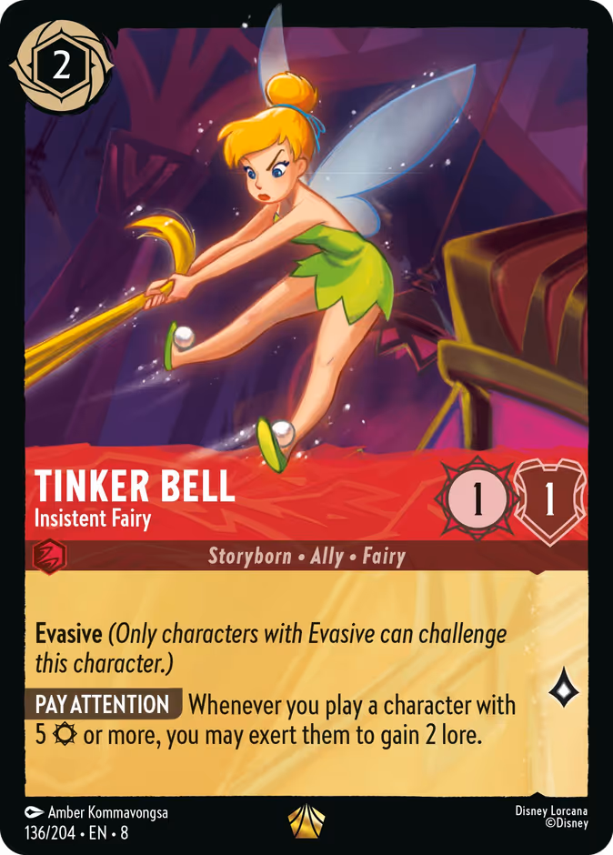 Tinker Bell - Insistent Fairy 8-136 Lorcana card