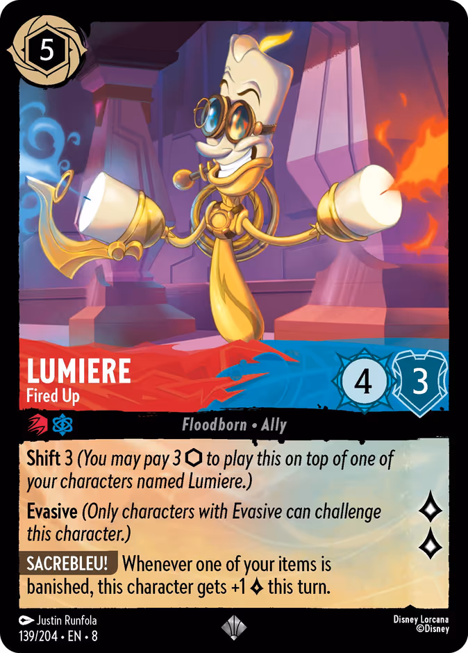 Lumiere - Fired Up 8-139 Lorcana card