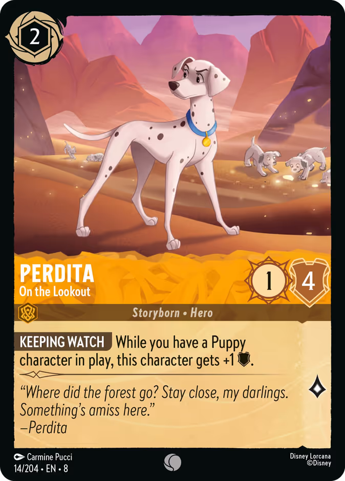 Perdita - On the Lookout 8-14 Lorcana card