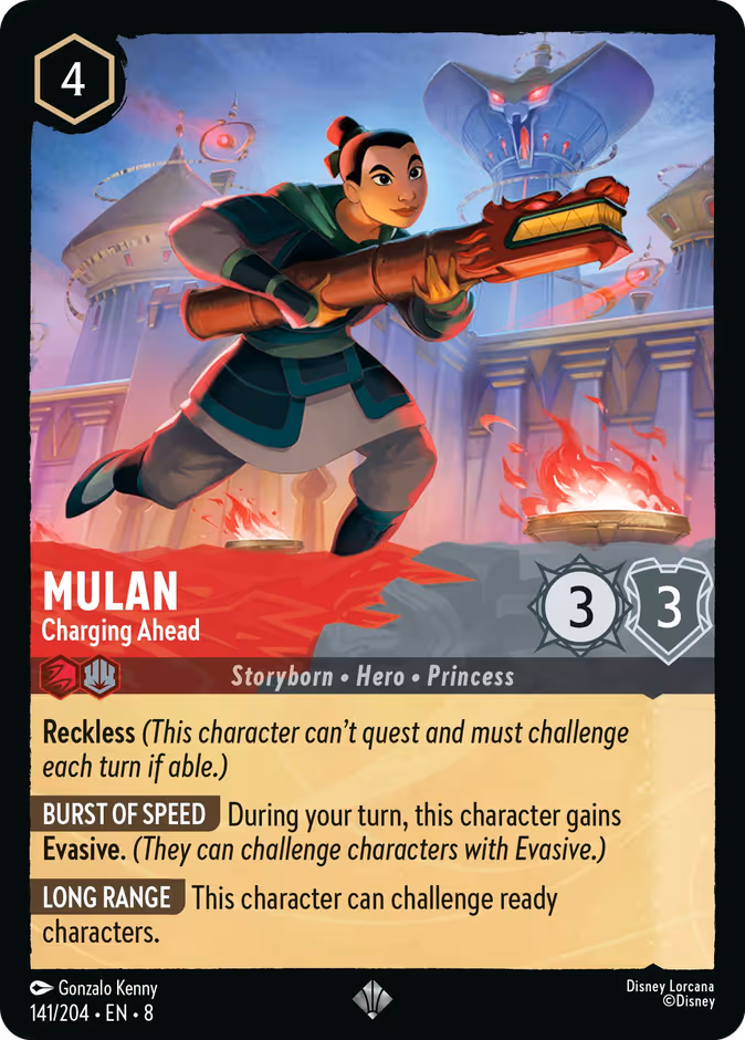 Mulan - Charging Ahead 8-141 Lorcana card