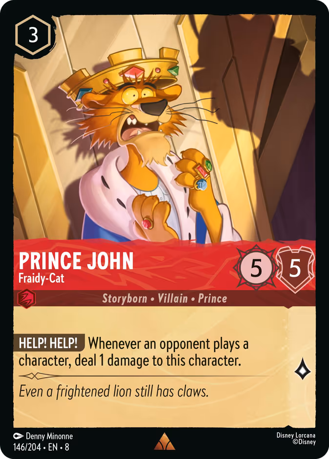 Prince John - Fraidy-Cat 8-146 Lorcana card