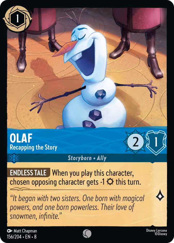 Olaf - Recapping the Story 8-156 Lorcana card
