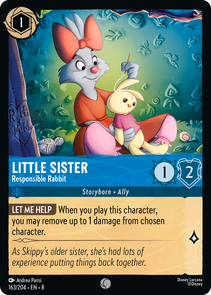 Little Sister - Responsible Rabbit 8-163 Lorcana card