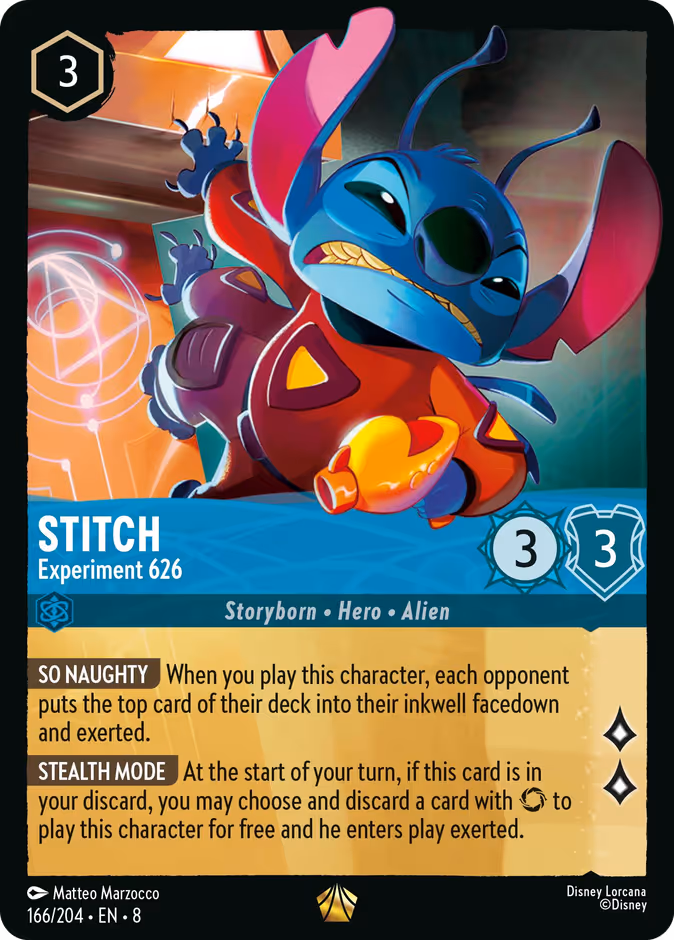 Stitch - Experiment 626 8-166 Lorcana card