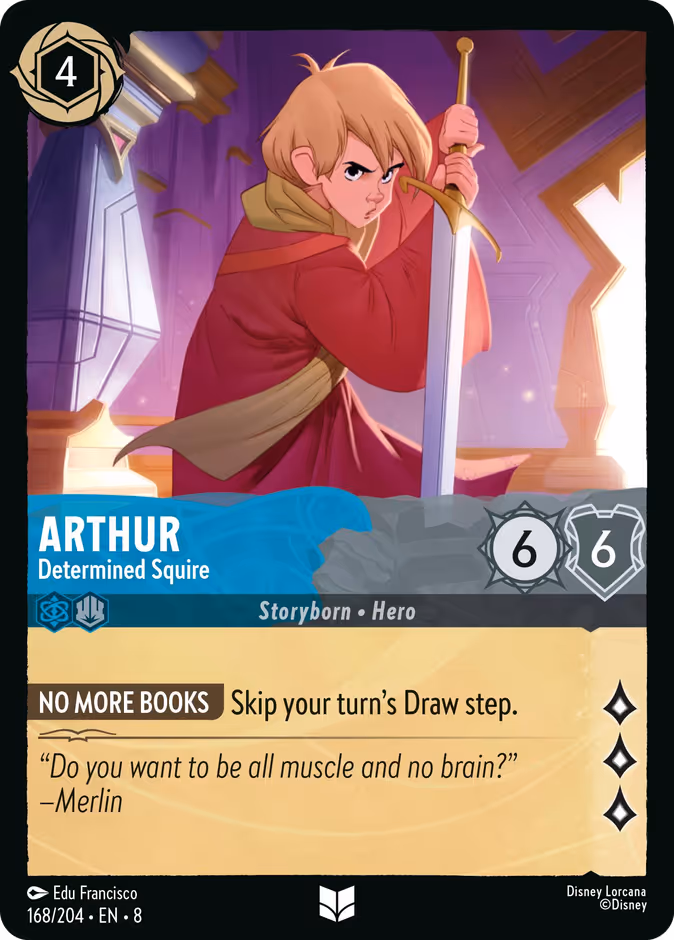 Arthur - Determined Squire 8-168 Lorcana card