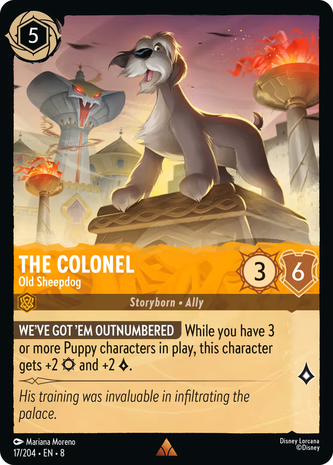 The Colonel - Old Sheepdog 8-17 Lorcana card