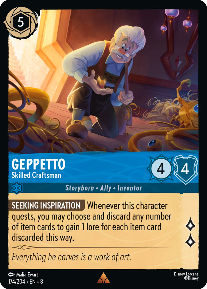 Geppetto - Skilled Craftsman 8-174 Lorcana card