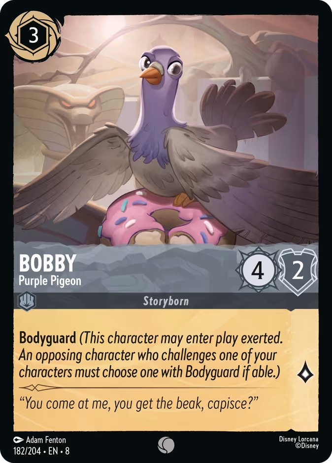 Bobby - Purple Pigeon 8-182 Lorcana card