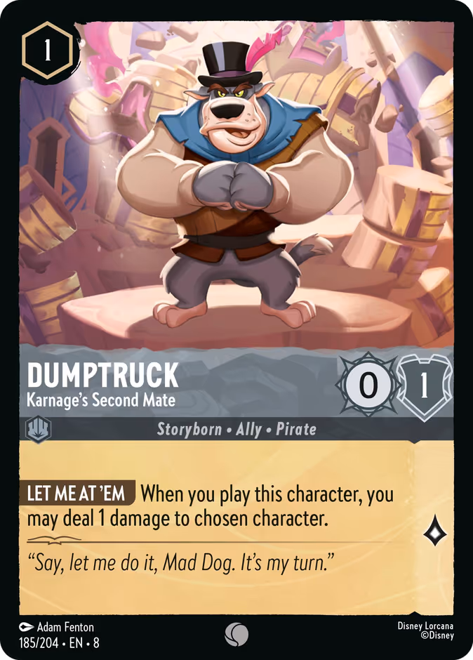 Dumptruck - Karnage's Second Mate 8-185 Lorcana card