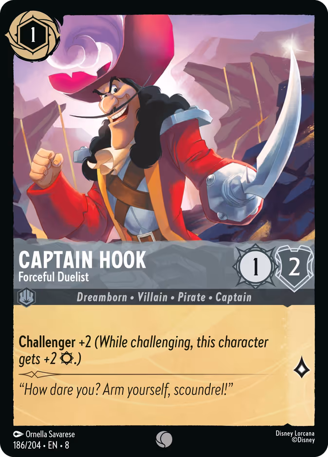Captain Hook - Forceful Duelist 8-186 Lorcana card