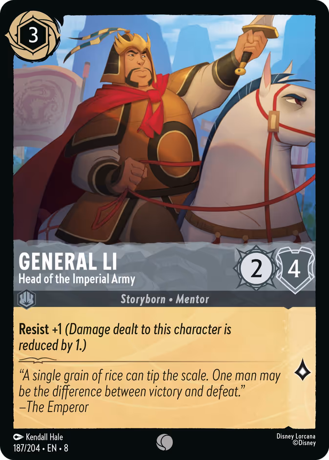 General Li - Head of the Imperial Army 8-187 Lorcana card