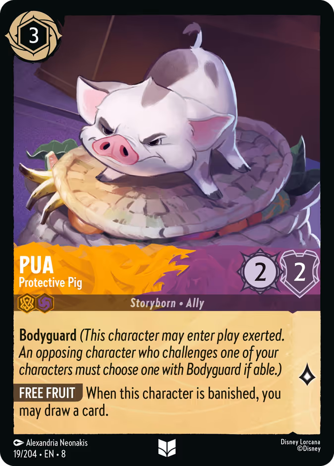 Pua - Protective Pig 8-19 Lorcana card