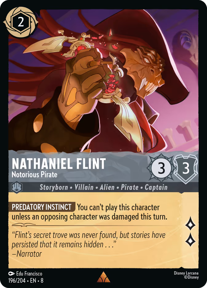Nathaniel Flint - Notorious Pirate 8-196 Lorcana card