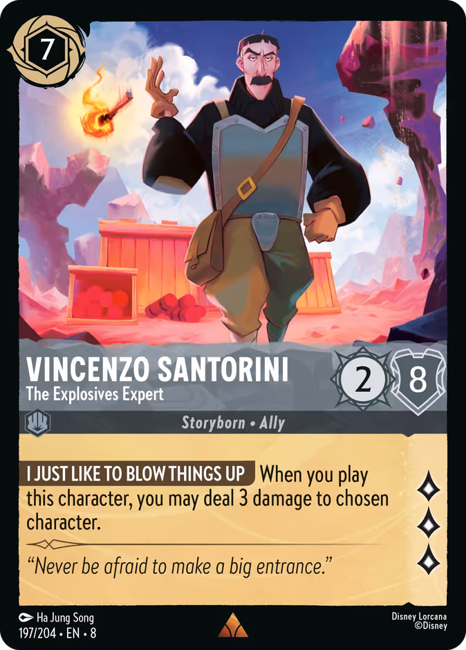 Vincenzo Santorini - The Explosives Expert 8-197 Lorcana card