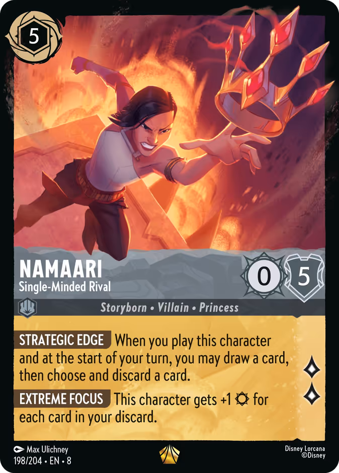 Namaari - Single-Minded Rival 8-198 Lorcana card