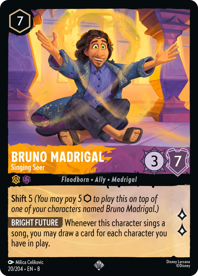 Bruno Madrigal - Singing Seer 8-20 Lorcana card
