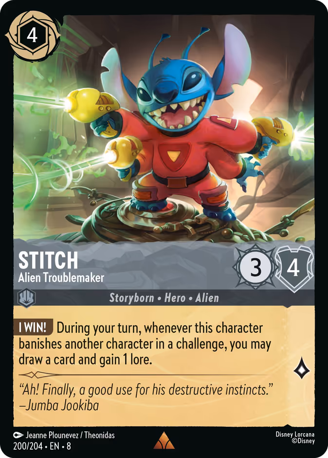 Stitch - Alien Troublemaker 8-200 Lorcana card