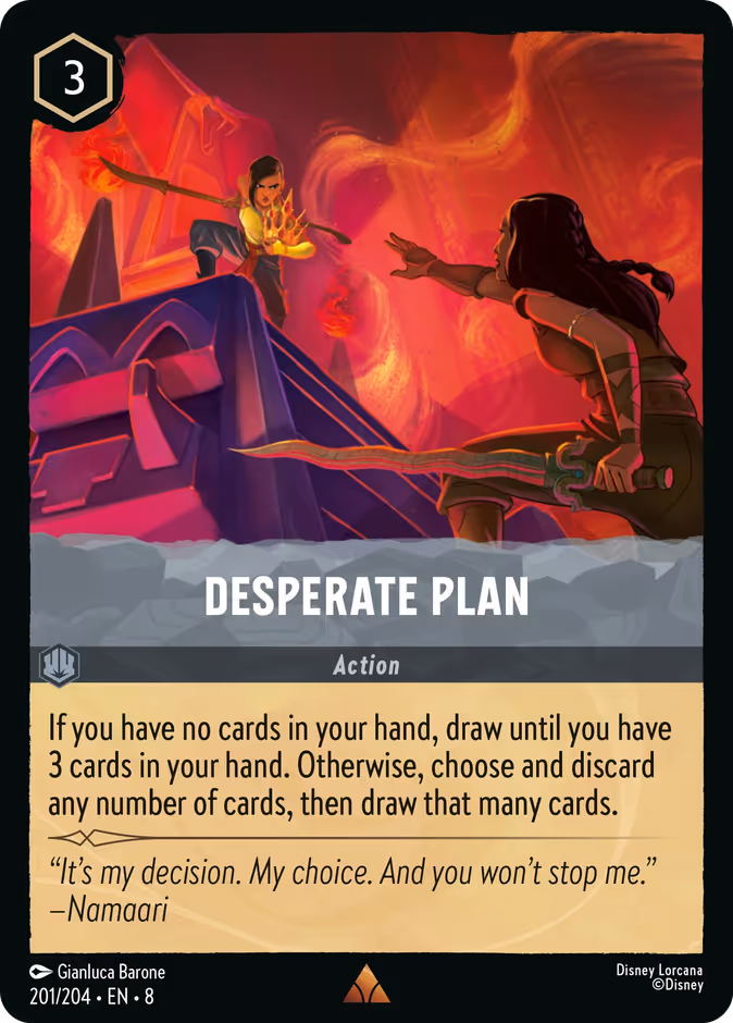 Desperate Plan 8-201 Lorcana card