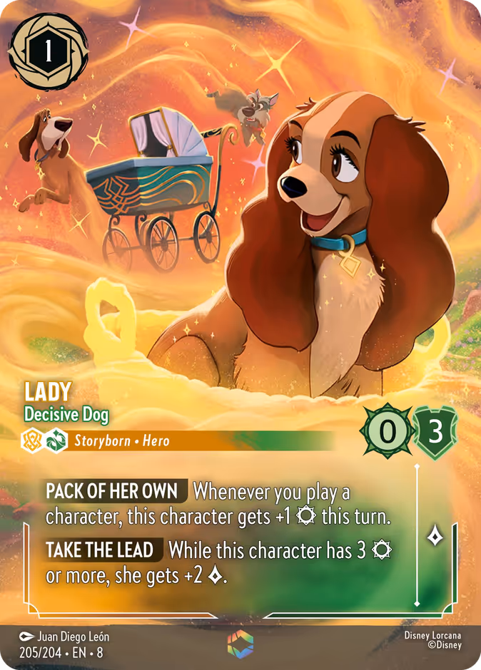 Lady - Decisive Dog 8-205 Lorcana card
