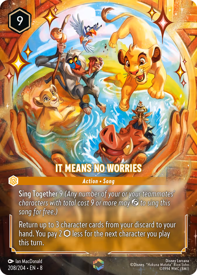 It Means No Worries 8-208 Lorcana card