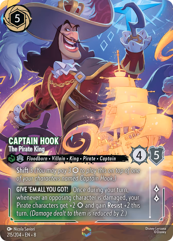 Captain Hook - The Pirate King 8-215 Lorcana card