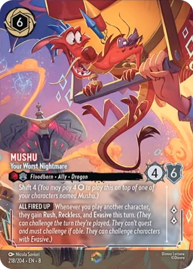 Mushu - Your Worst Nightmare 8-218 Lorcana card