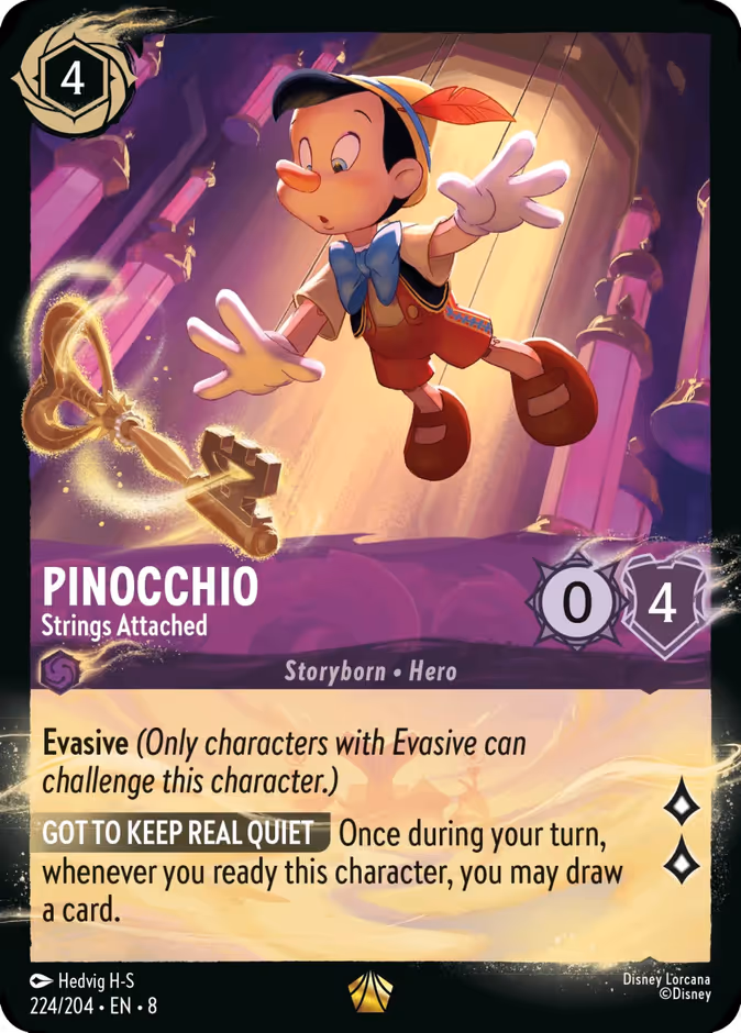 Pinocchio - Strings Attached 8-224 Lorcana card