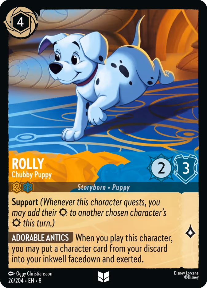 Rolly - Chubby Puppy 8-26 Lorcana card