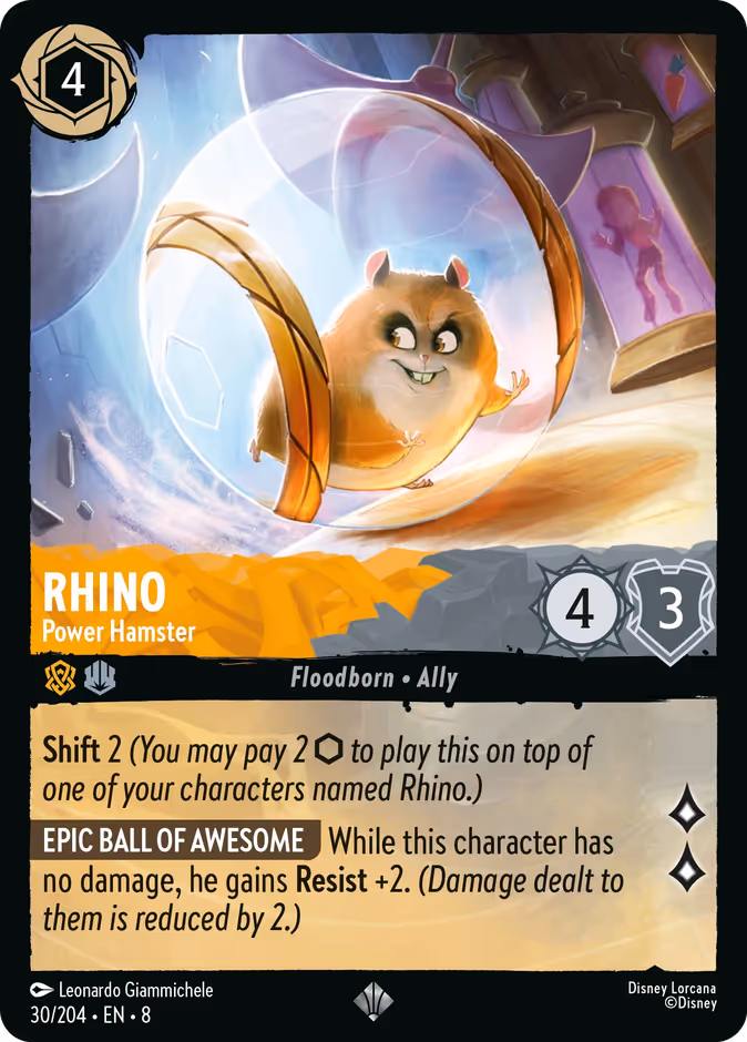 Rhino - Power Hamster 8-30 Lorcana card