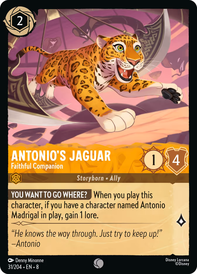Antonio's Jaguar - Faithful Companion 8-31 Lorcana card