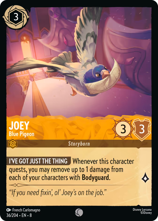 Joey - Blue Pigeon 8-36 Lorcana card