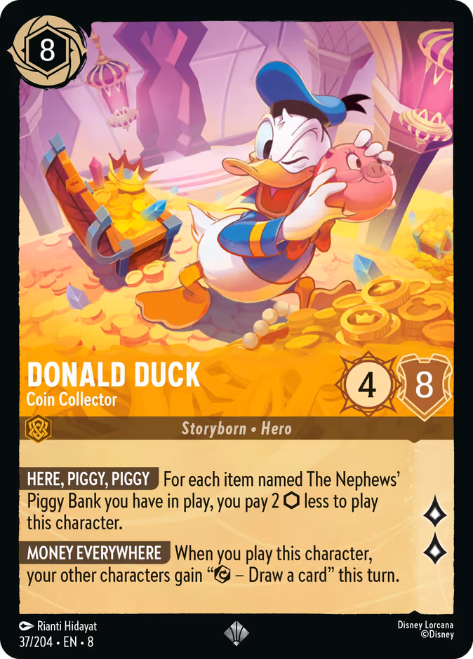 Donald Duck - Coin Collector 8-37 Lorcana card