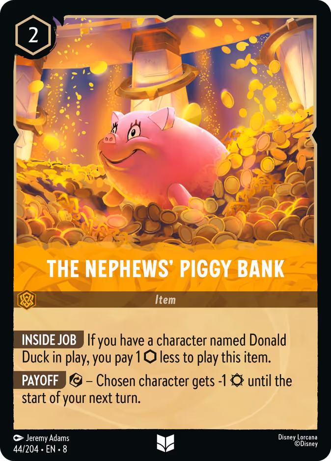 The Nephews' Piggy Bank 8-44 Lorcana card