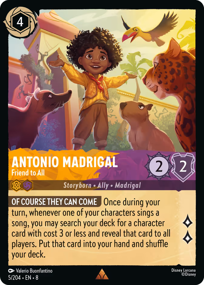 Antonio Madrigal - Friend to All 8-5 Lorcana card