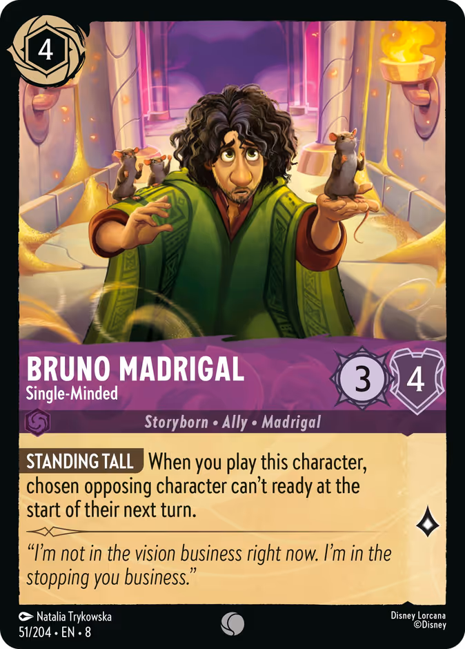 Bruno Madrigal - Single-Minded 8-51 Lorcana card