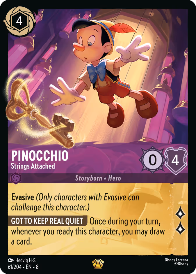 Pinocchio - Strings Attached 8-61 Lorcana card