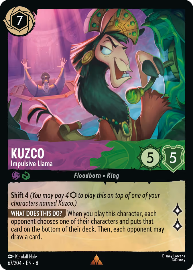 Kuzco - Impulsive Llama 8-67 Lorcana card
