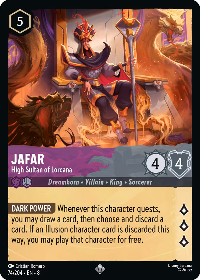 Jafar - High Sultan of Lorcana 8-74 Lorcana card