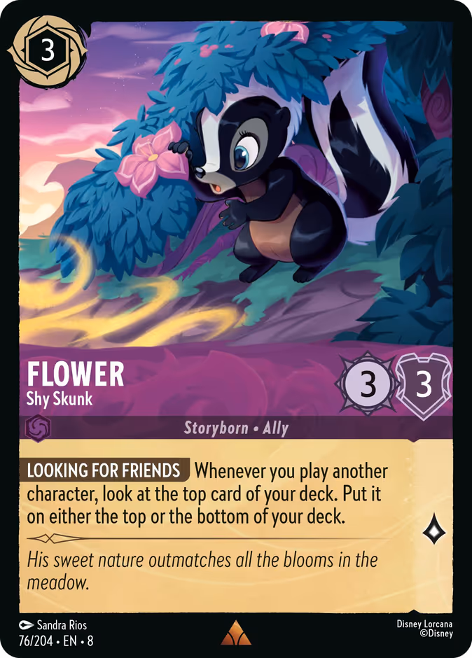 Flower - Shy Skunk 8-76 Lorcana card