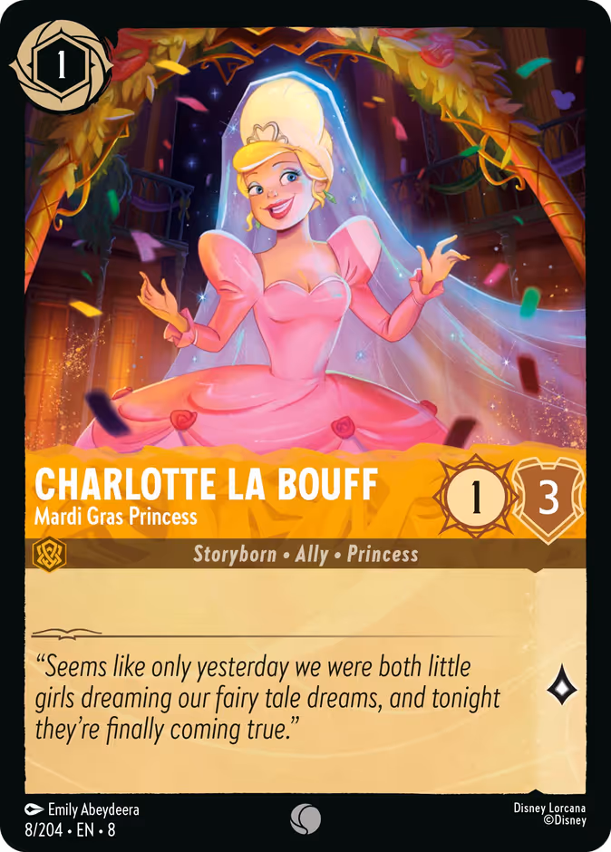 Charlotte La Bouff - Mardi Gras Princess 8-8 Lorcana card