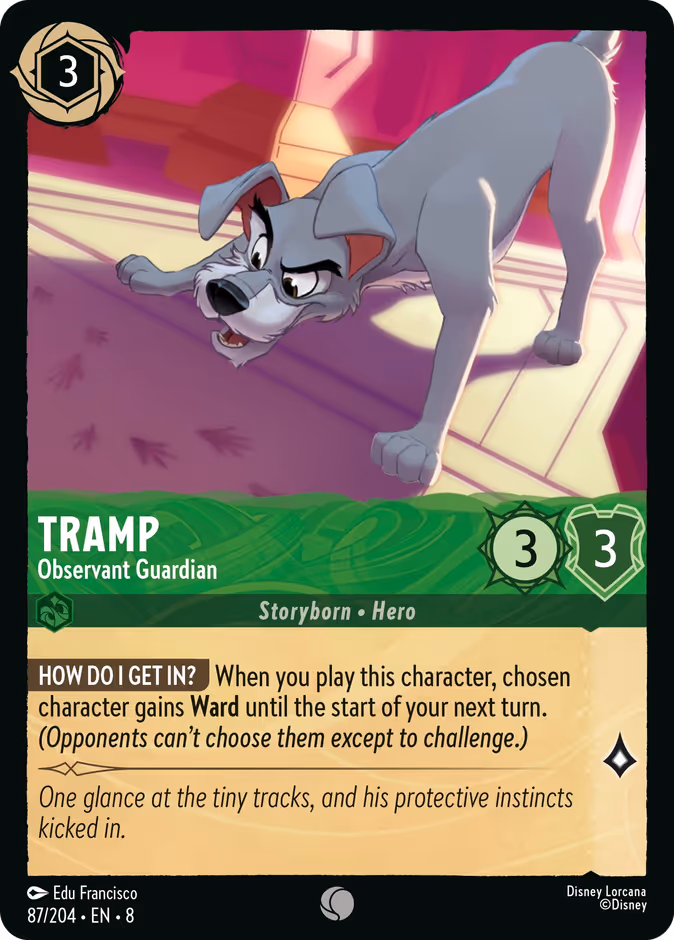 Tramp - Observant Guardian 8-87 Lorcana card
