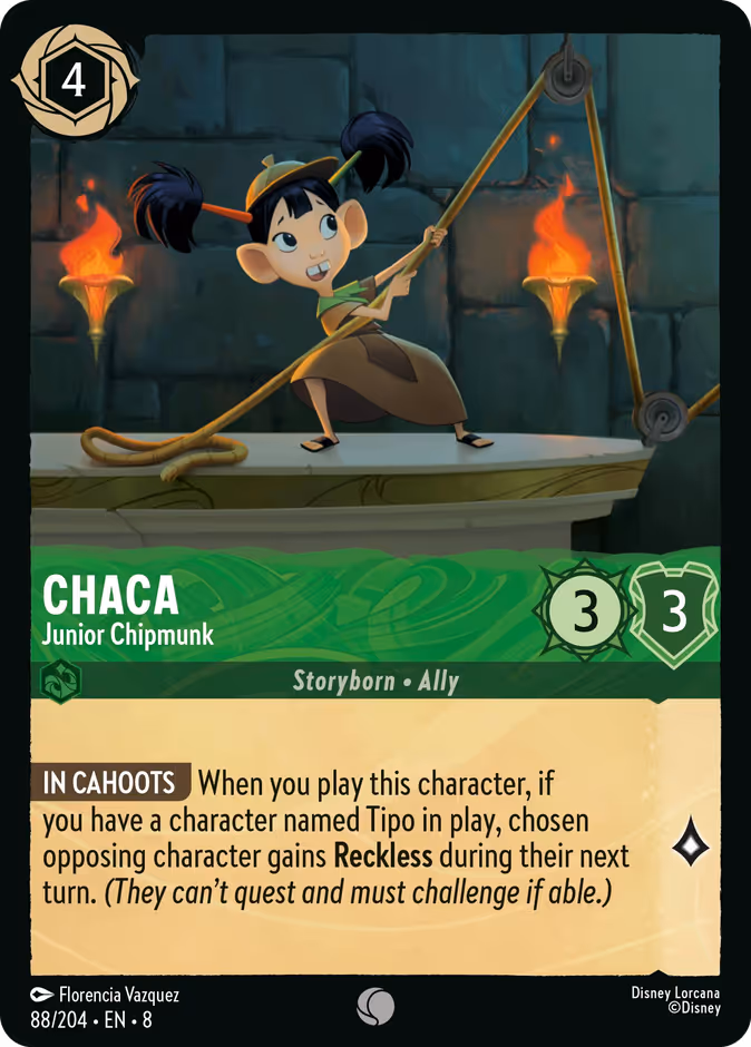 Chaca - Junior Chipmunk 8-88 Lorcana card