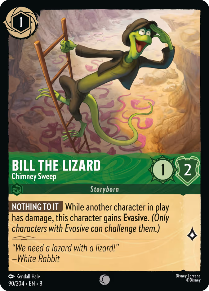 Bill the Lizard - Chimney Sweep 8-90 Lorcana card